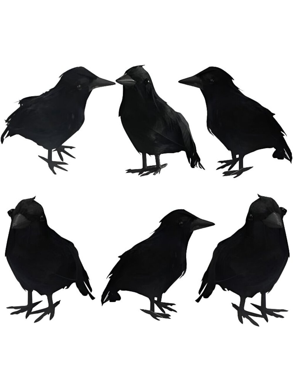 Halloween Black Feathered Crows, Lifelik Halloween Decoration Birds